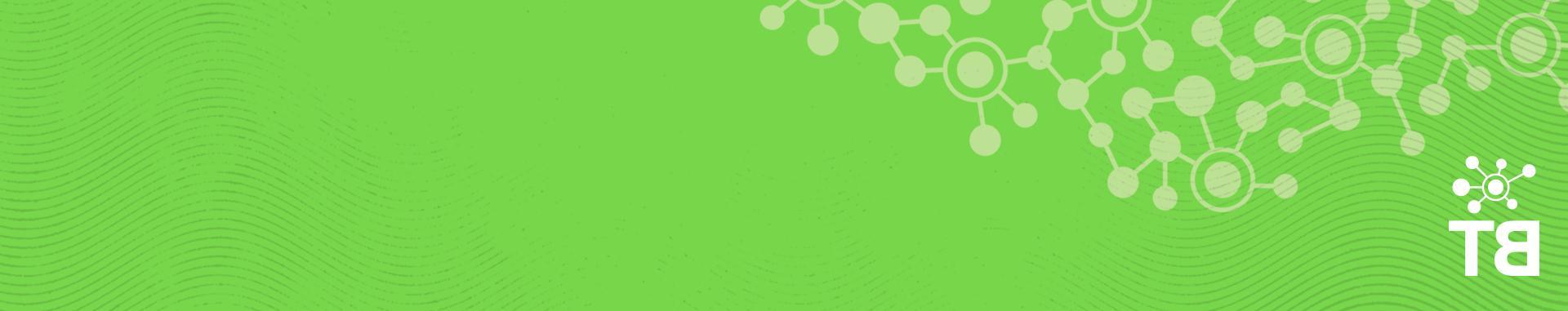 Panoramic green color bar with 更好的在一起 connection design and BT logo at top left