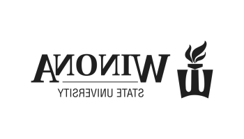 Black Winona State University logo on white background