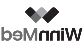 Black and white version of WinnMed logo created by Vendi Advertising